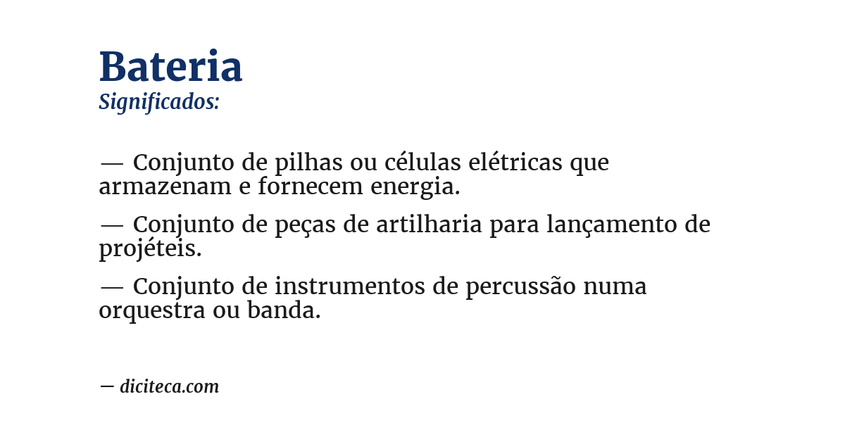 Significado de bateria
