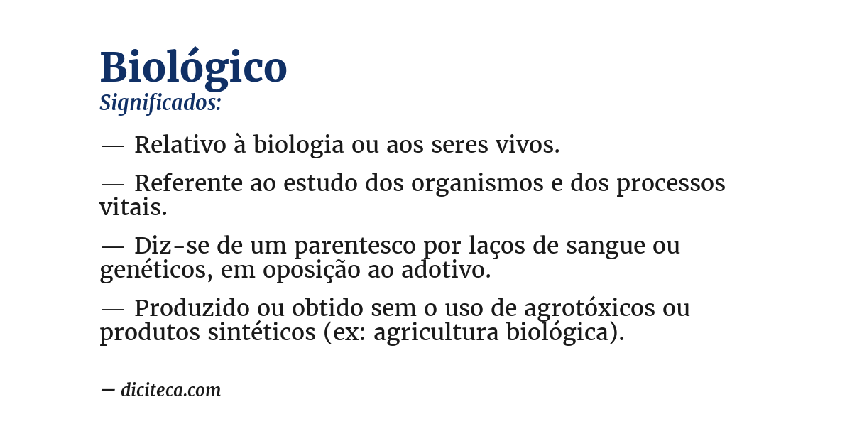 Significado de biológico