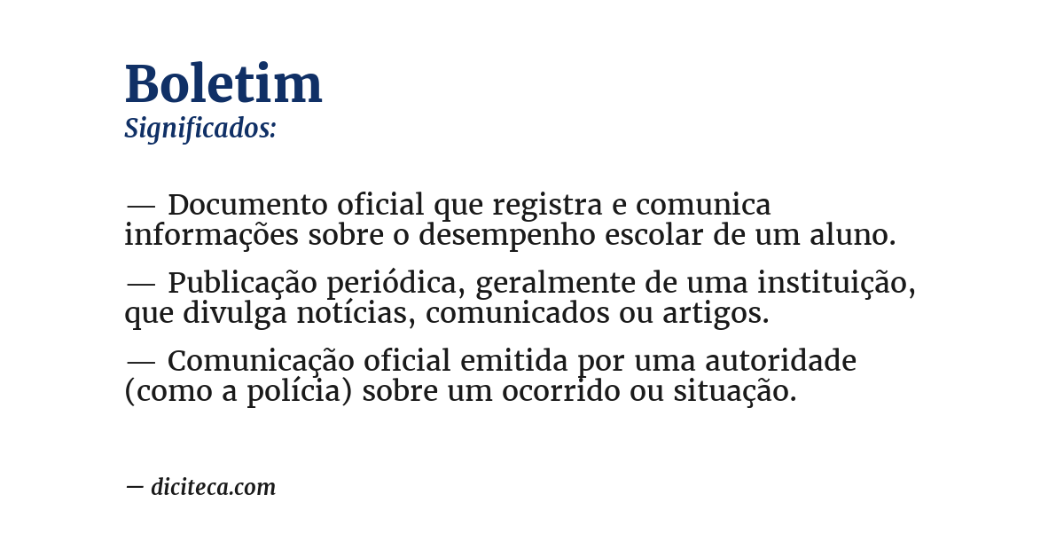 Significado de boletim