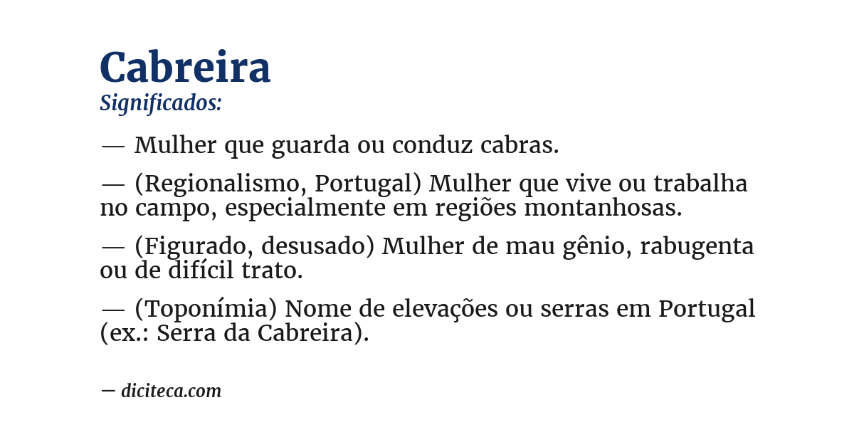 Significado de cabreira