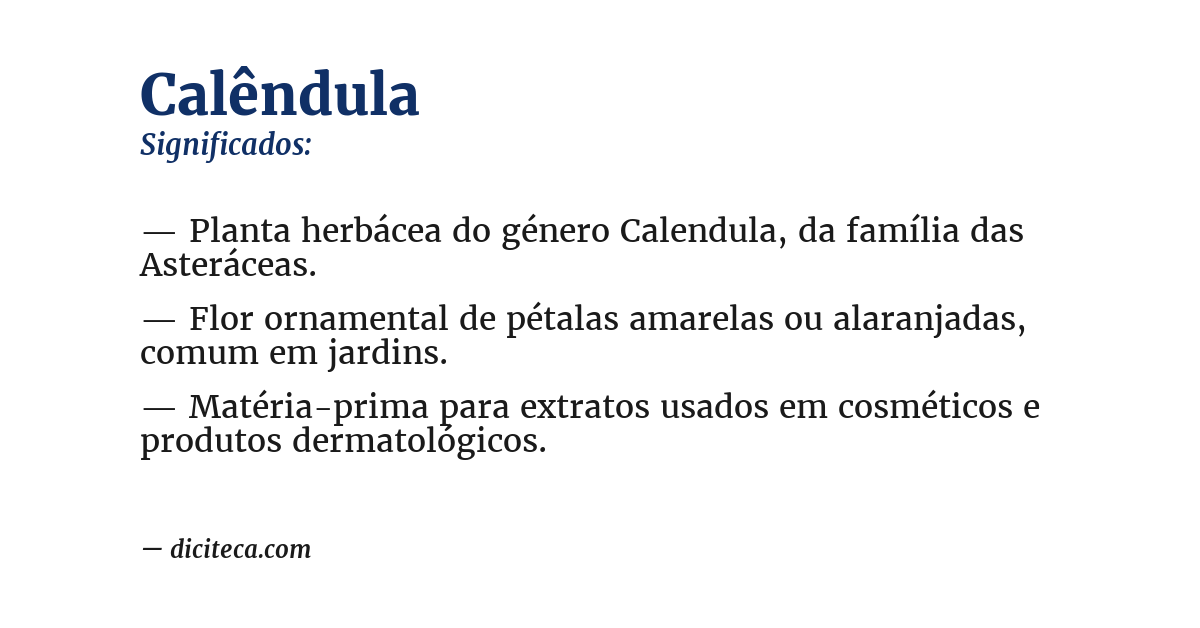 Significado de calêndula