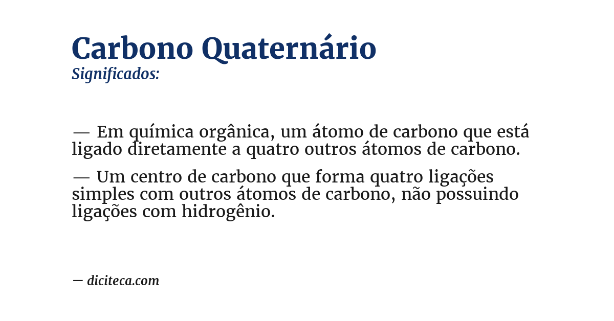 Significado de carbono quaternário