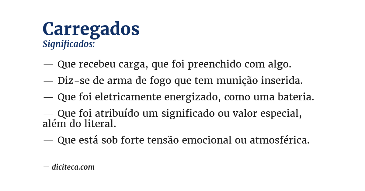Significado de carregados