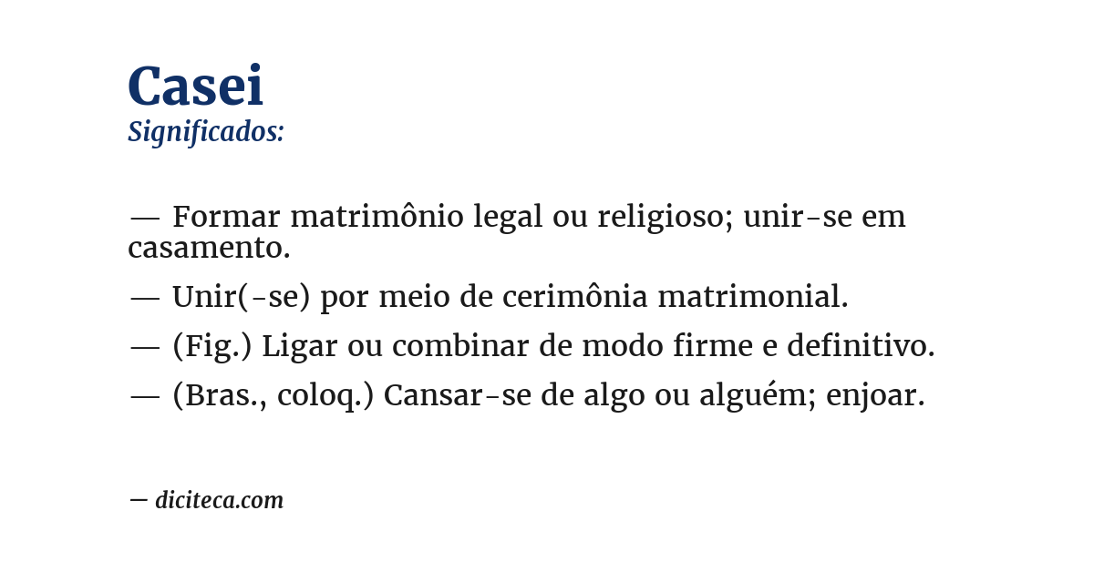 Significado de casei