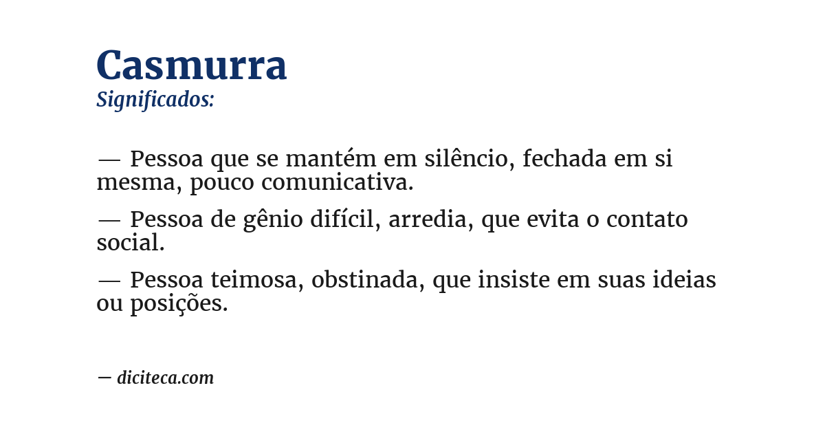 Significado de casmurra