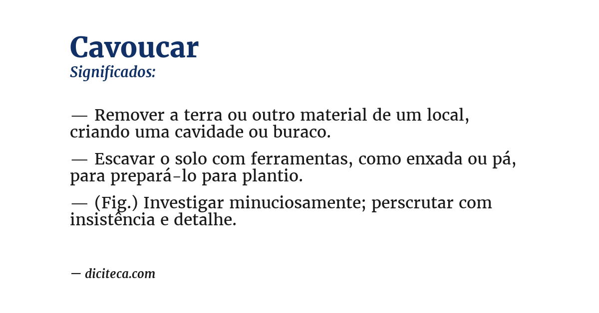Significado de cavoucar