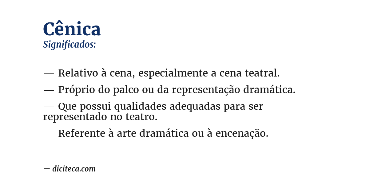 Significado de cênica