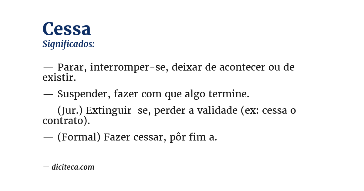 Significado de cessa