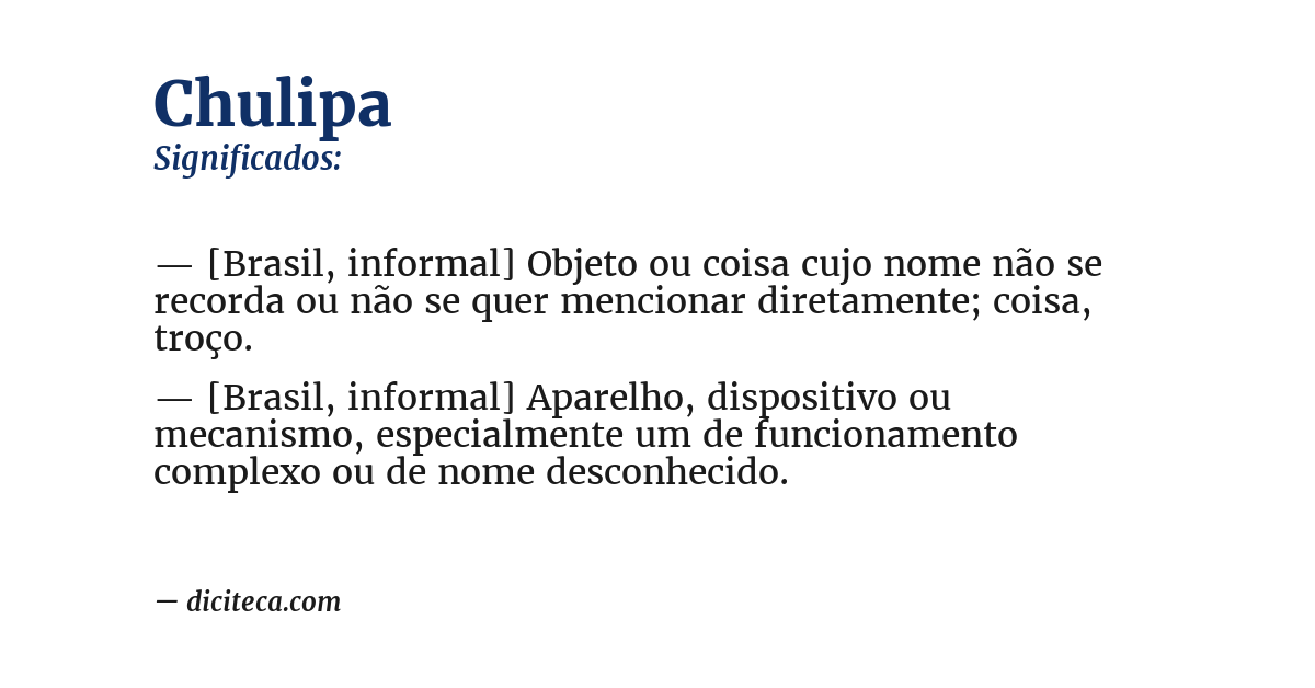 Significado de chulipa