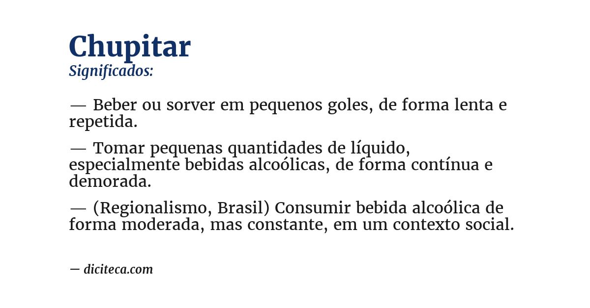 Significado de chupitar