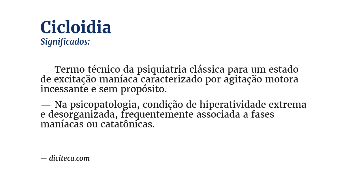 Significado de cicloidia