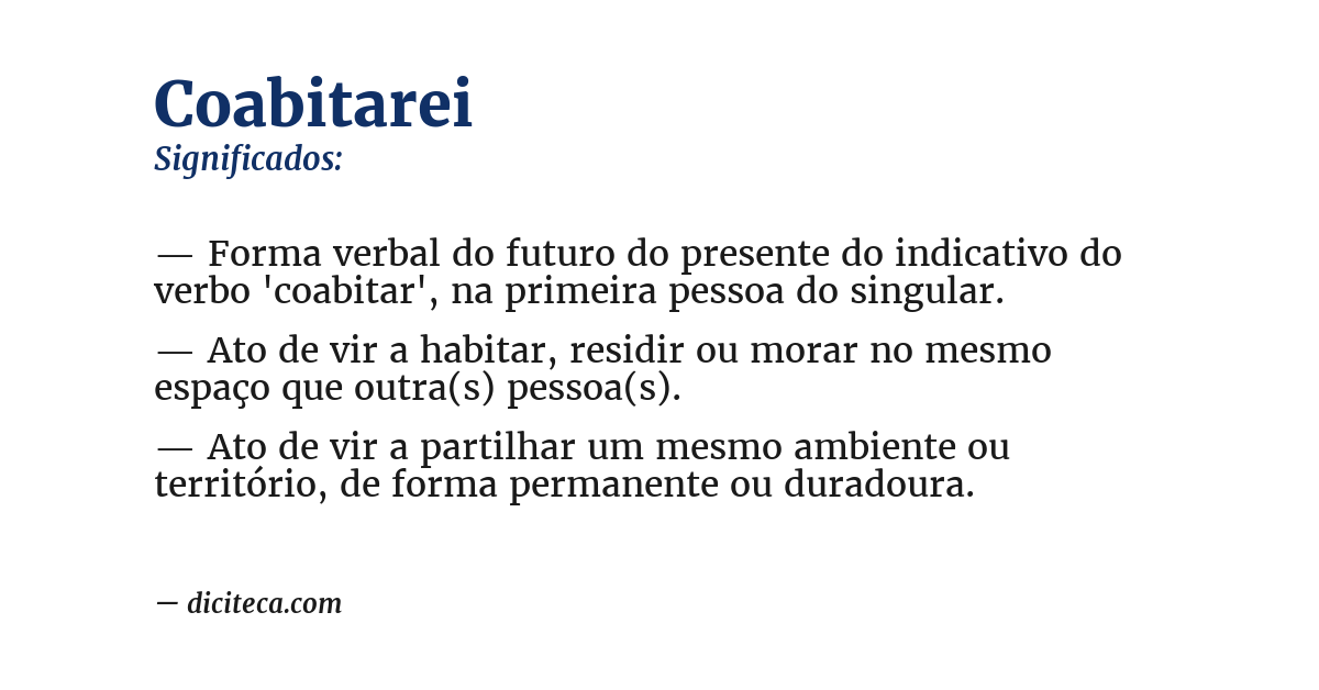 Significado de coabitarei
