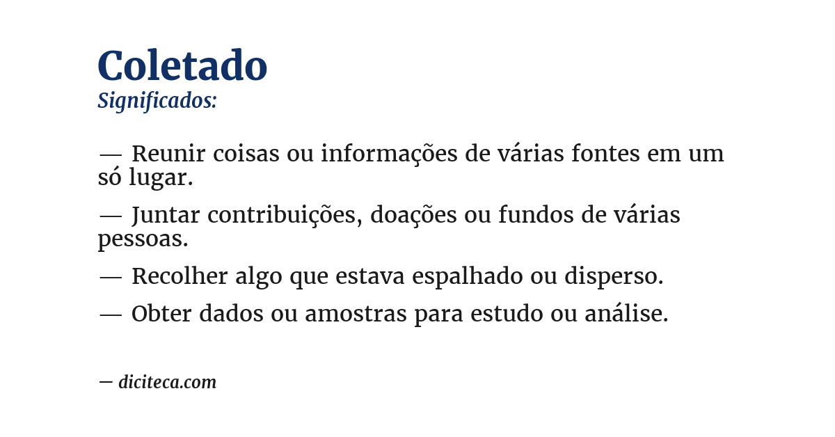 Significado de coletado
