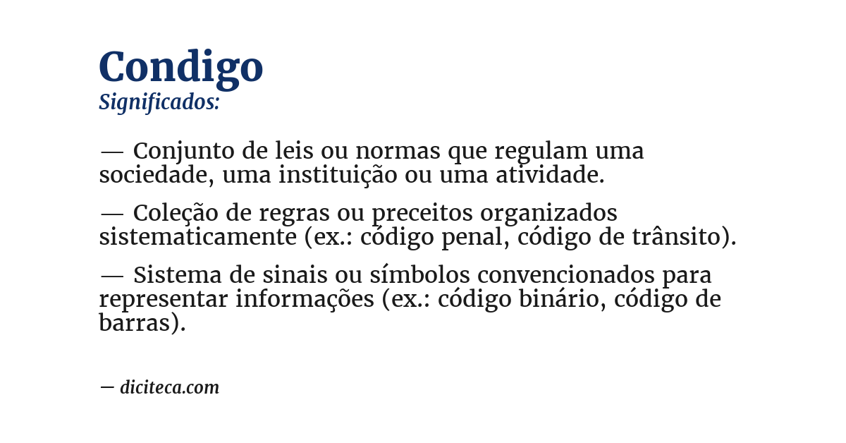 Significado de condigo