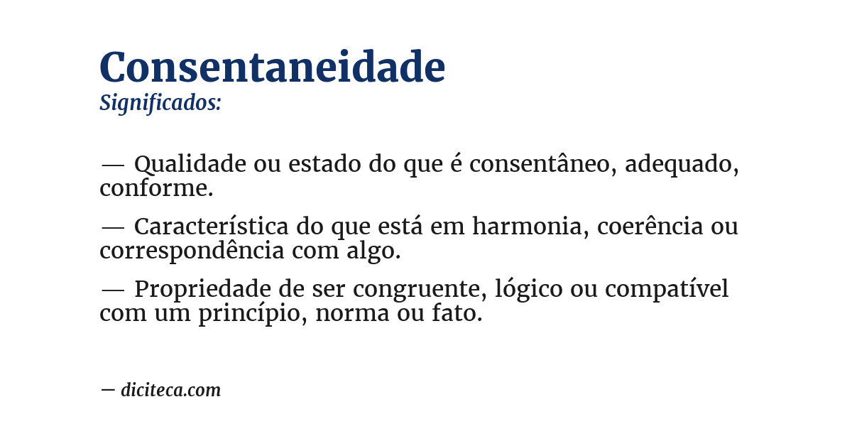 Significado de consentaneidade