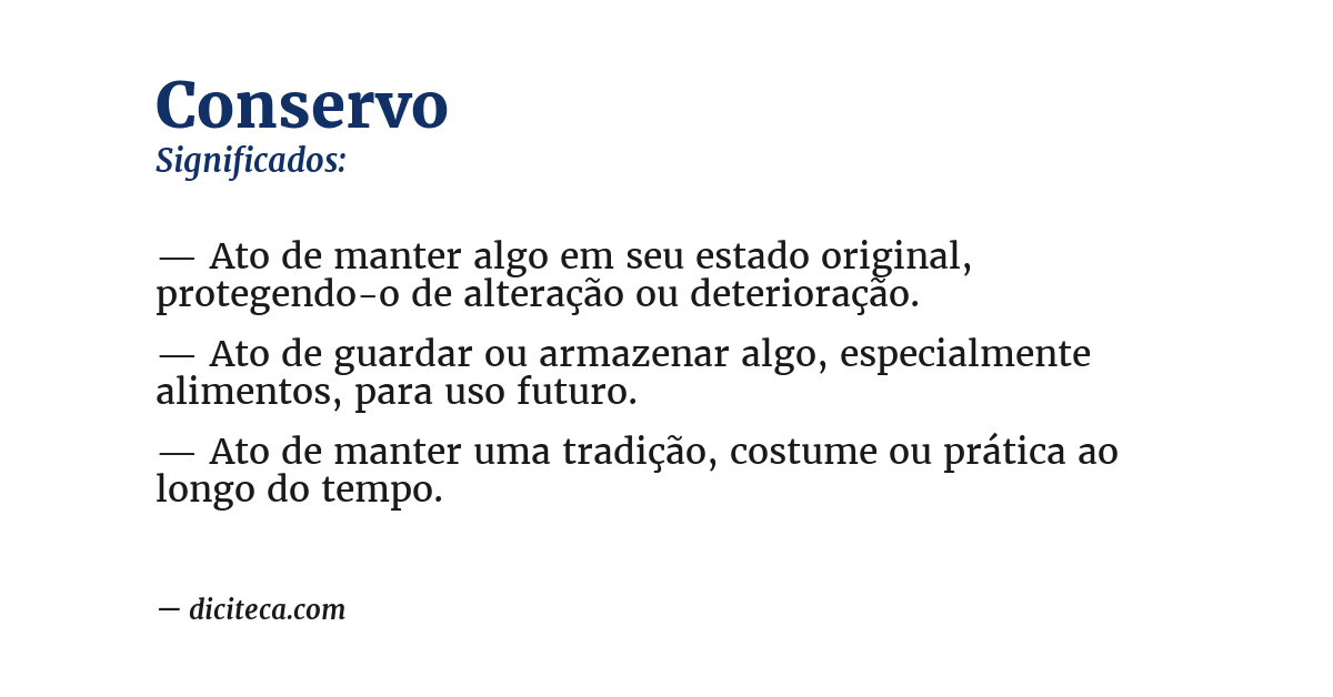 Significado de conservo