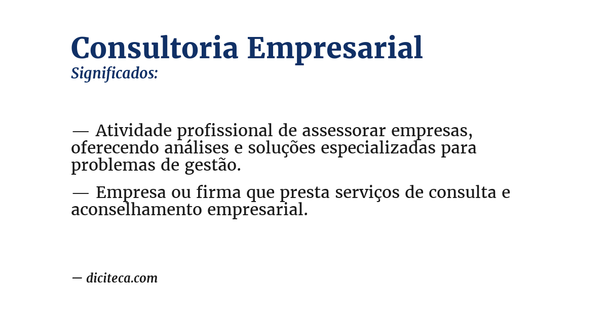 Significado de consultoria empresarial