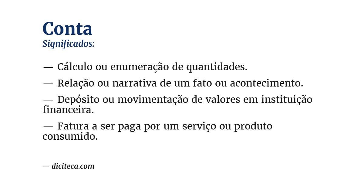 Significado de conta