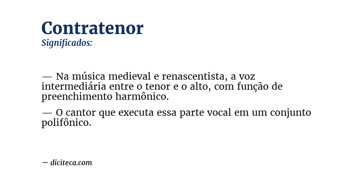 Significado de contratenor