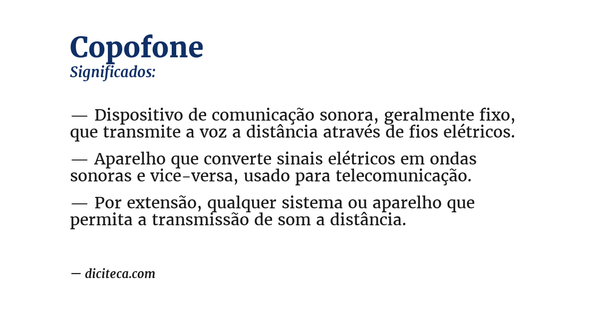Significado de copofone