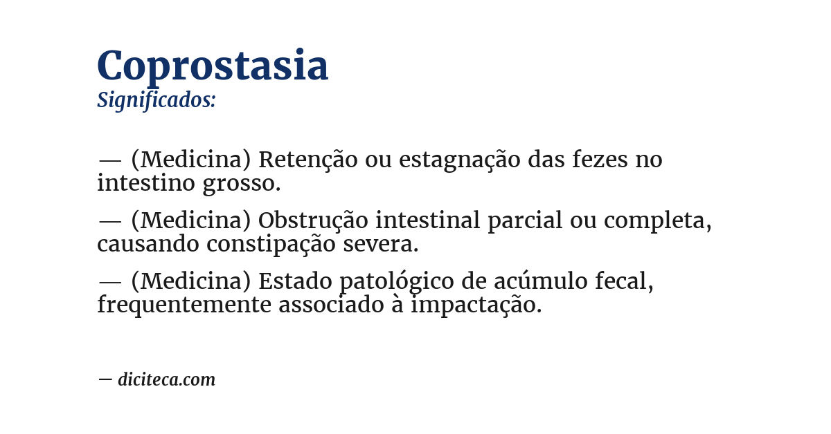Significado de coprostasia