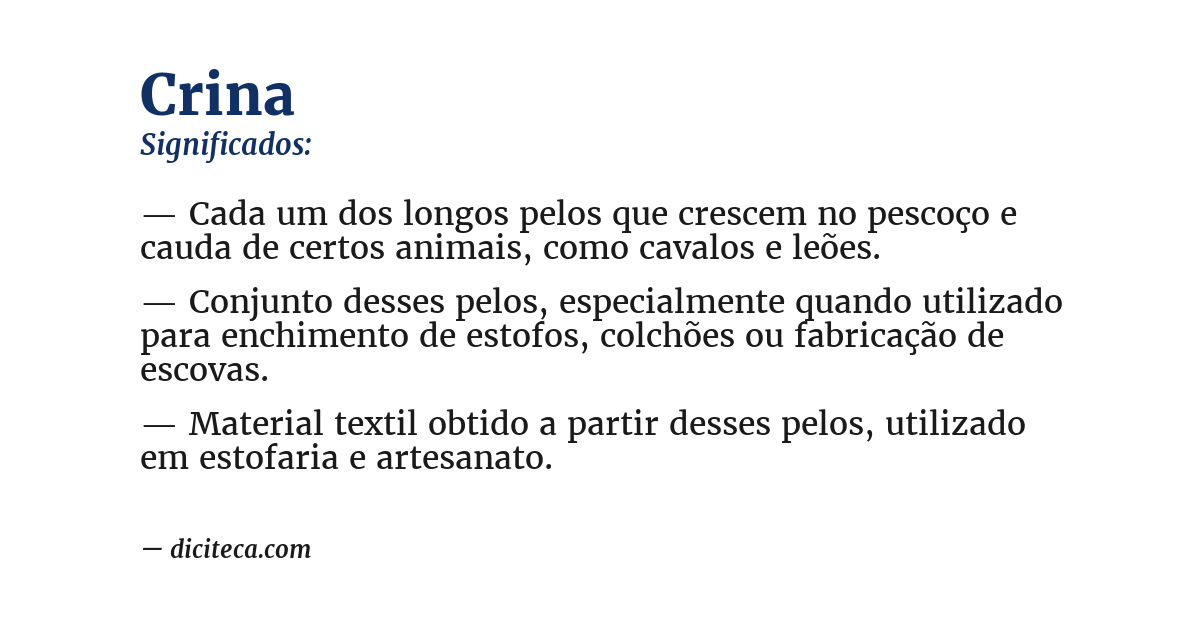 Significado de crina