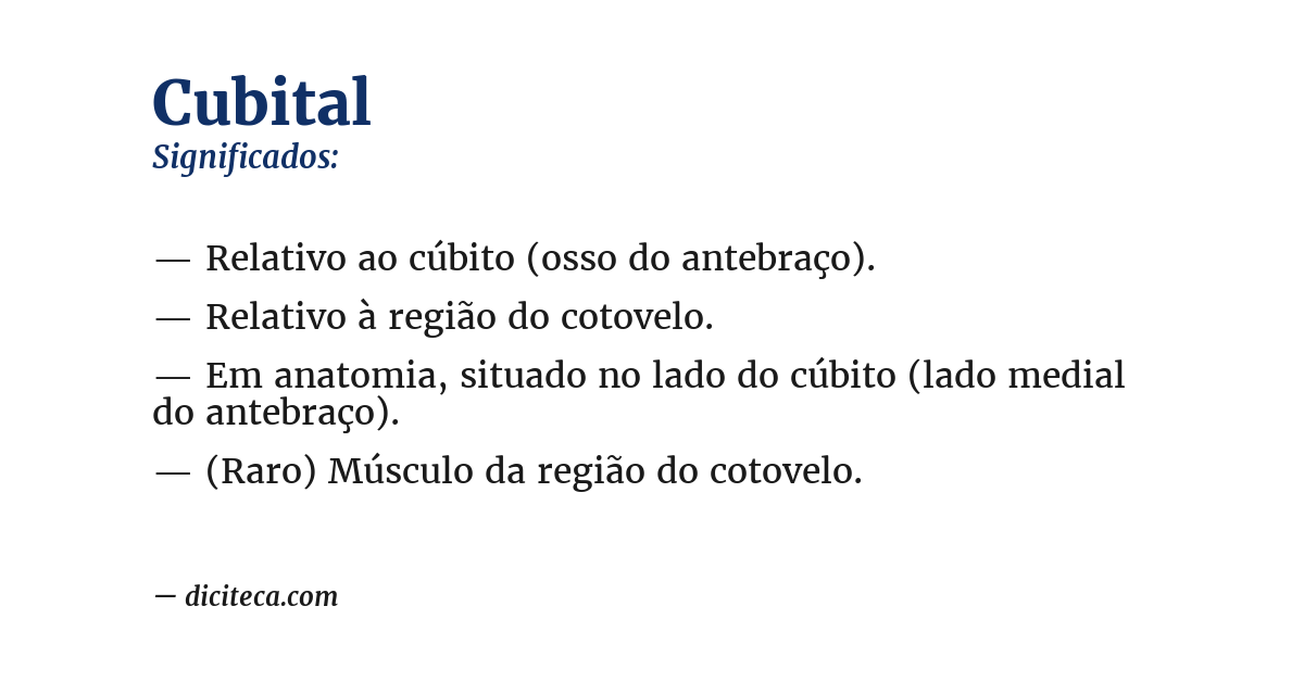 Significado de cubital