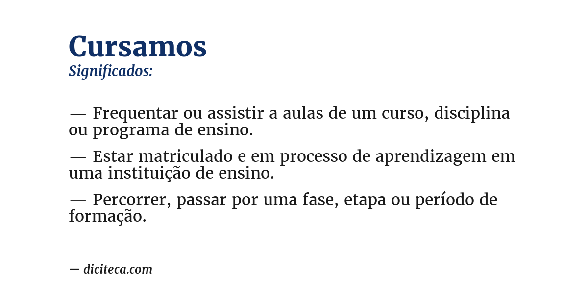 Significado de cursamos