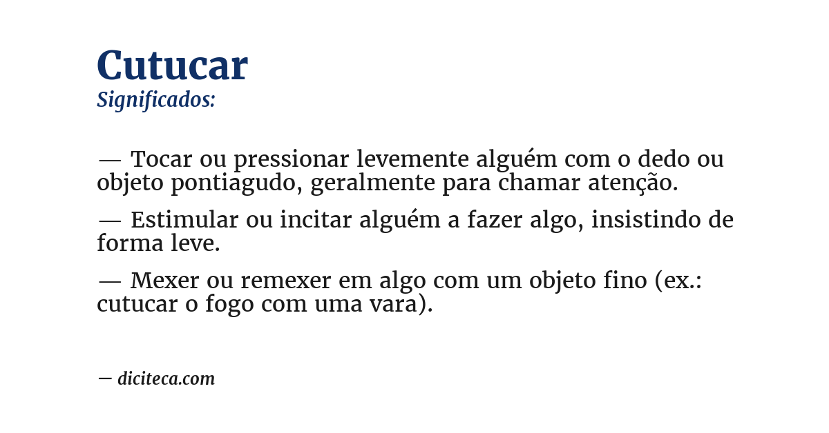 Significado de cutucar