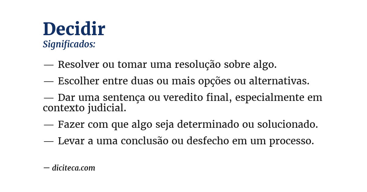 Significado de decidir