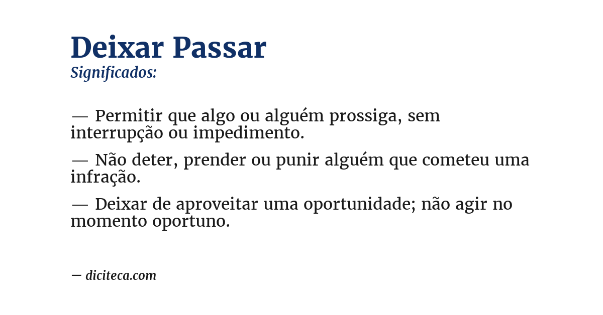 Significado de deixar passar