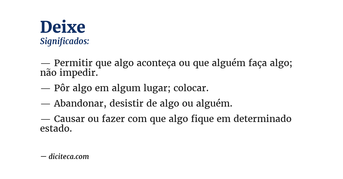 Significado de deixe