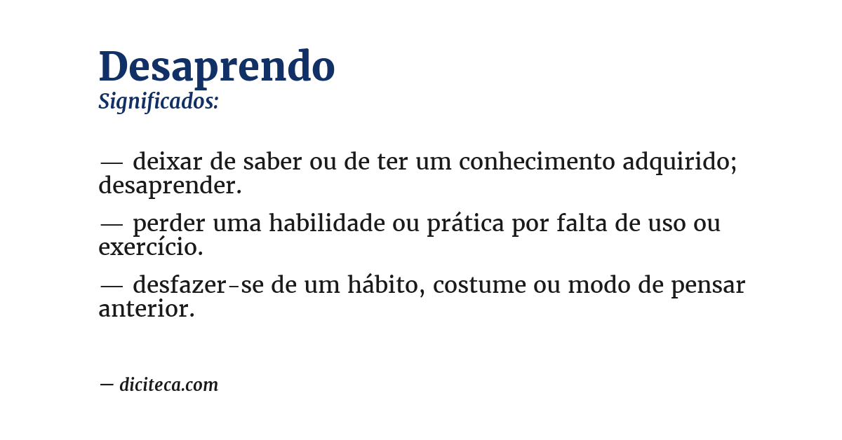 Significado de desaprendo