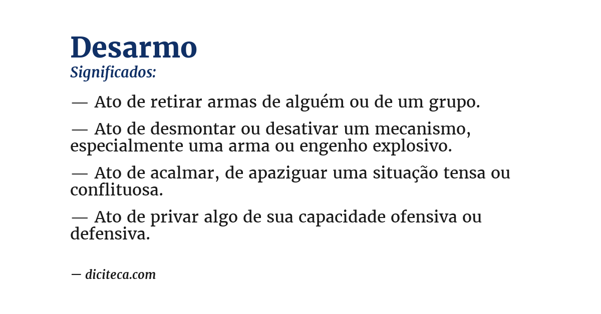 Significado de desarmo