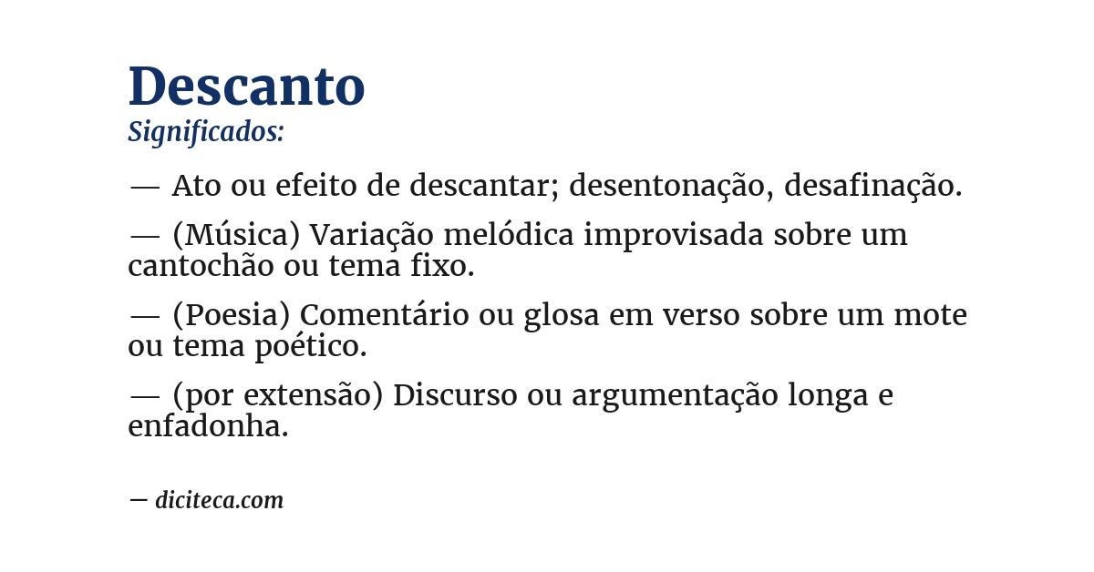 Significado de descanto