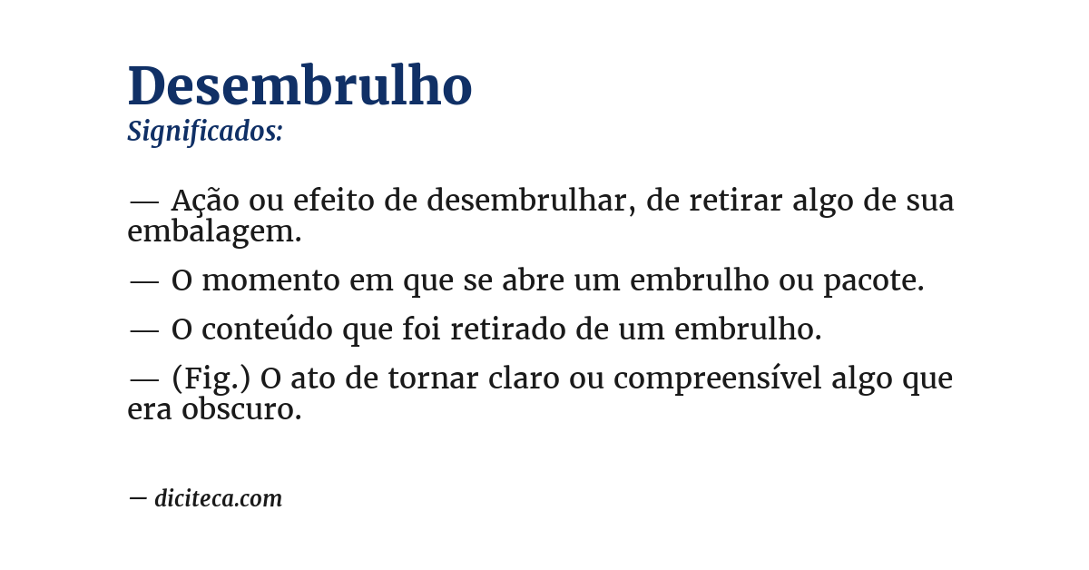 Significado de desembrulho