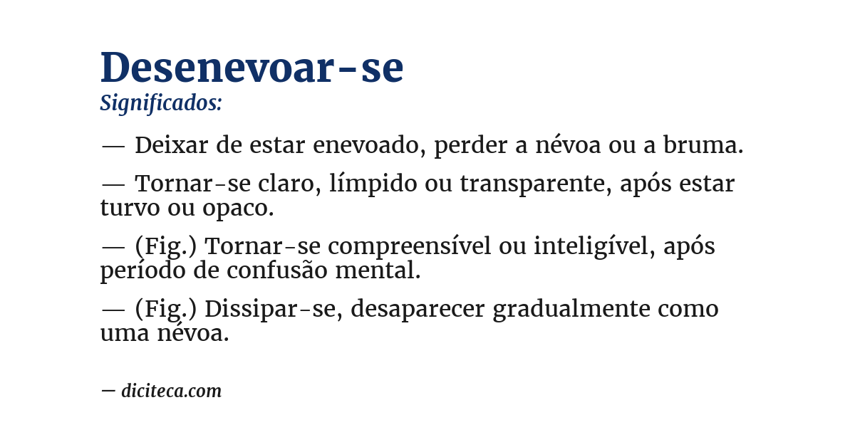 Significado de desenevoar-se