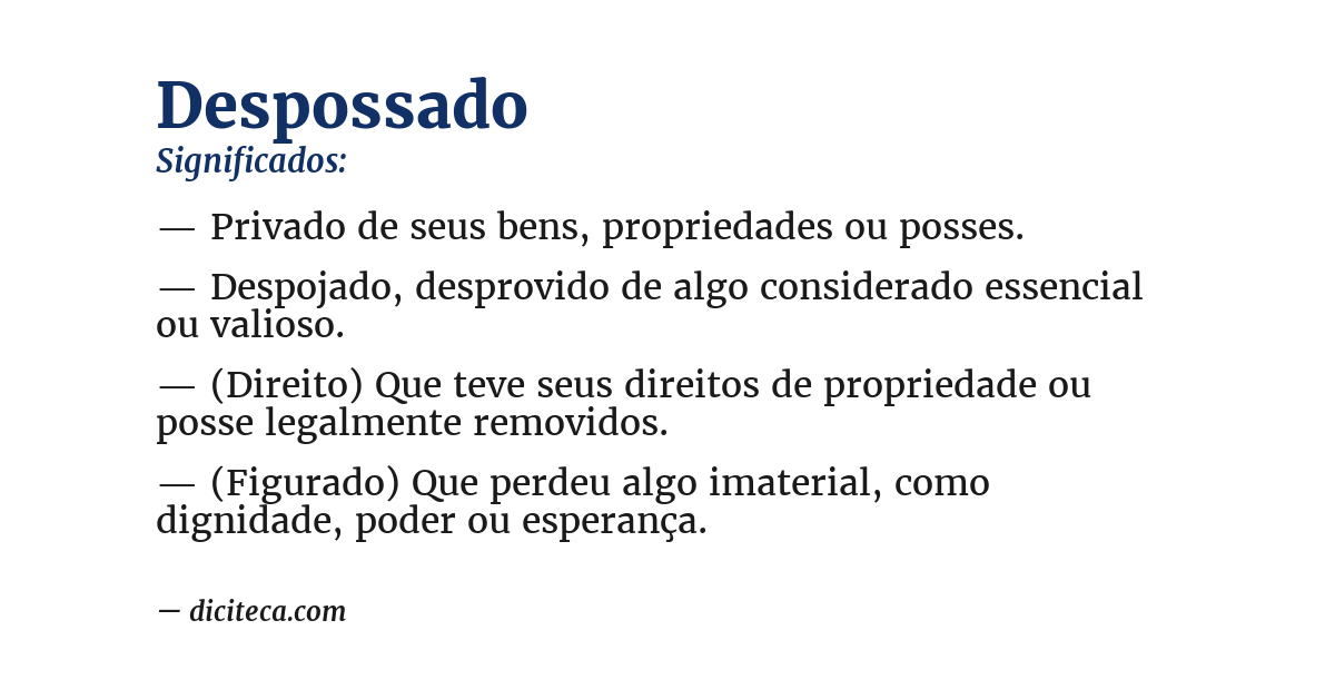 Significado de despossado