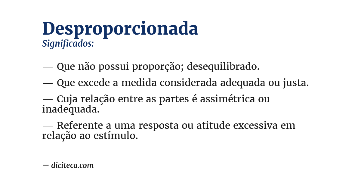 Significado de desproporcionada