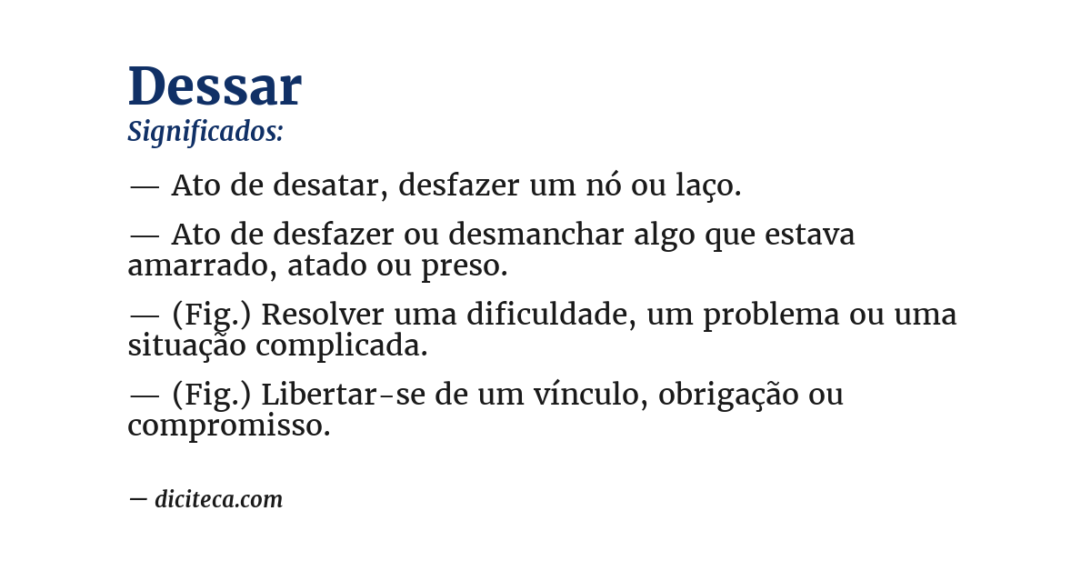 Significado de dessar