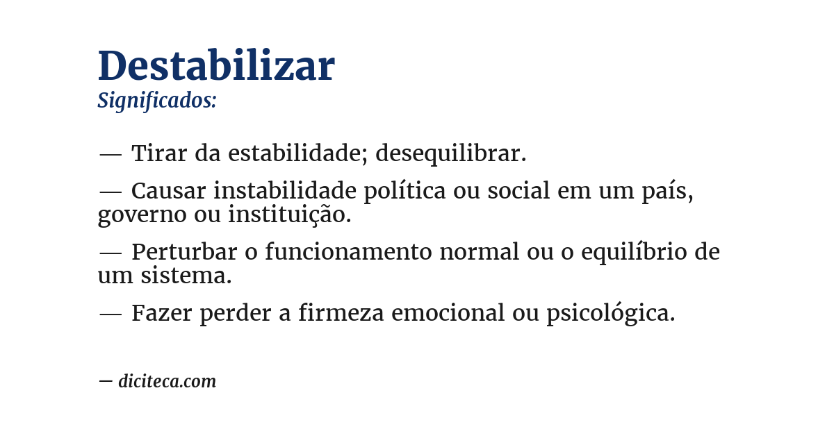 Significado de destabilizar