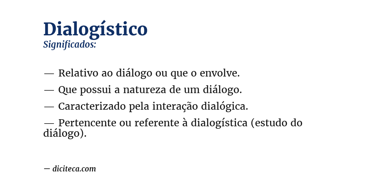 Significado de dialogístico