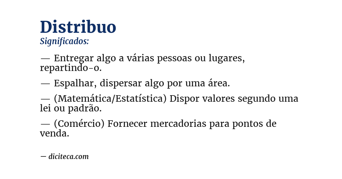 Significado de distribuo