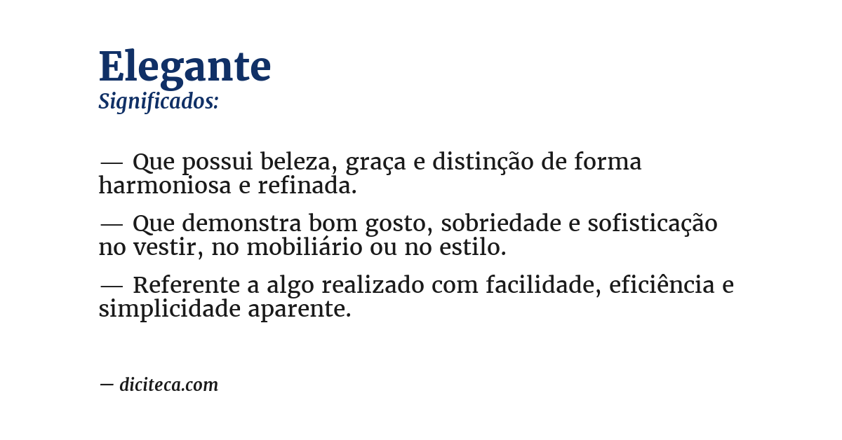 Significado de elegante