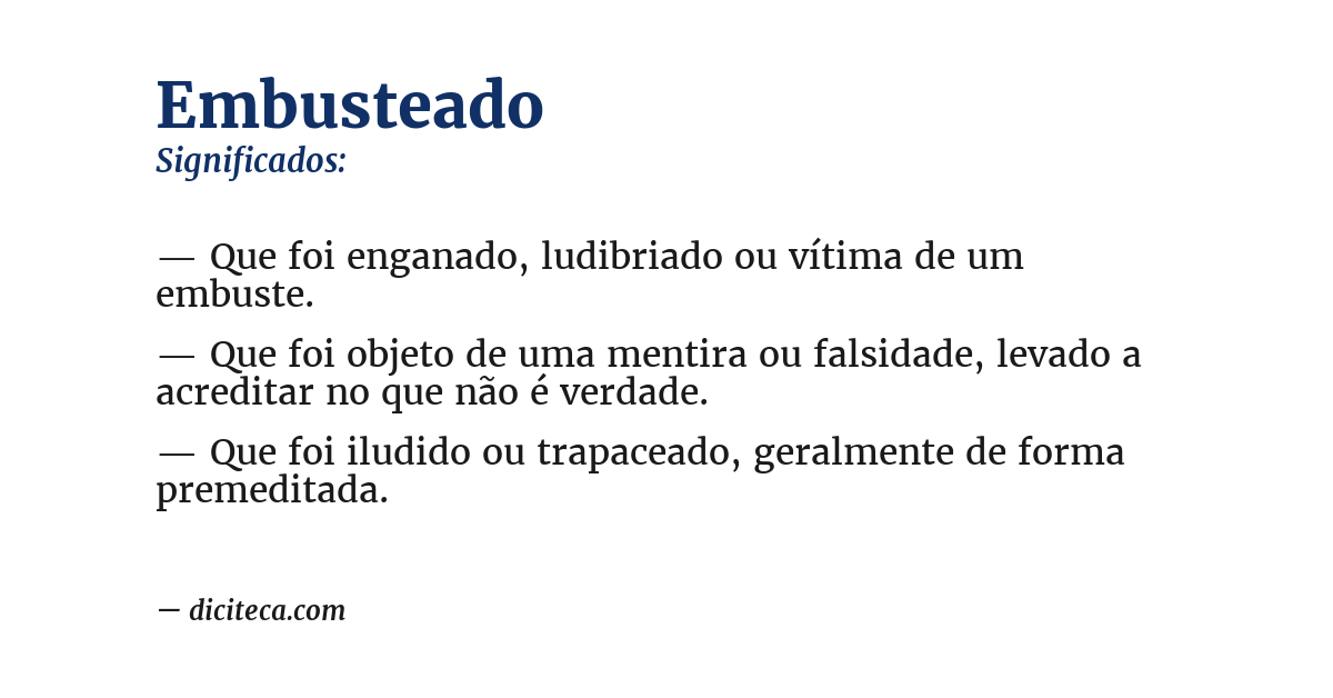Significado de embusteado