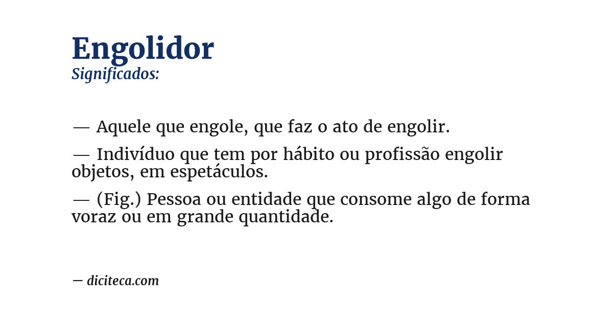 Significado de engolidor