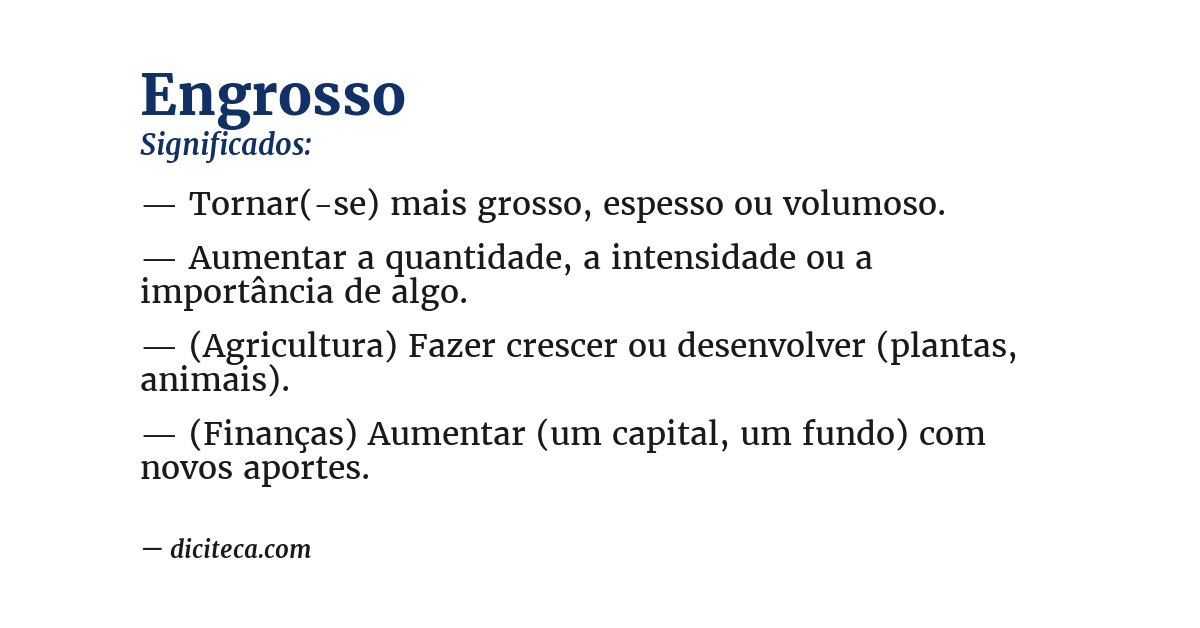 Significado de engrosso