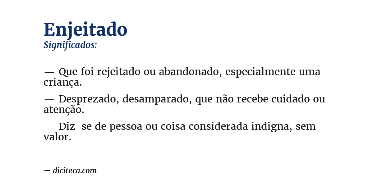 Significado de enjeitado