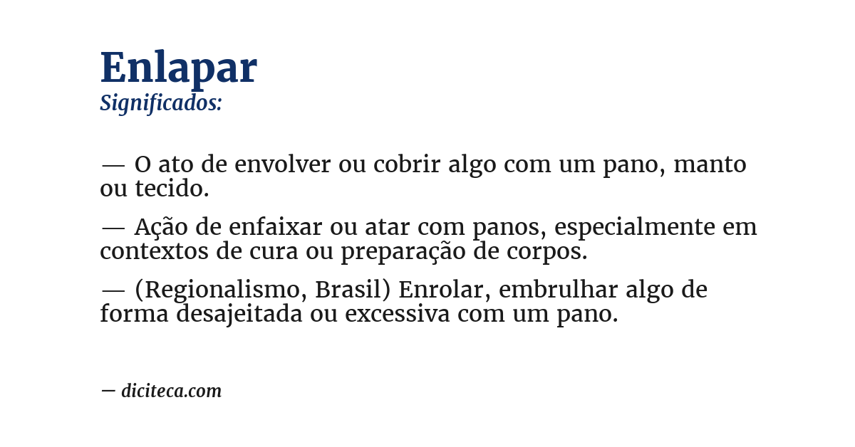 Significado de enlapar
