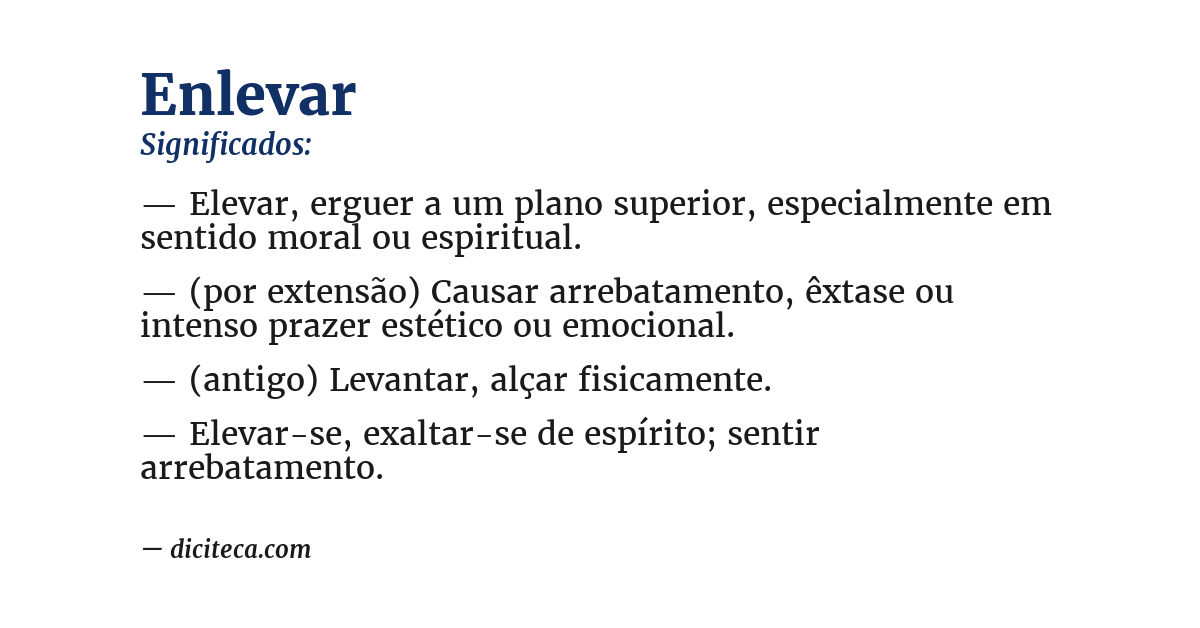 Significado de enlevar
